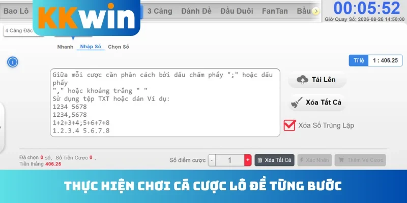 Thực hiện chơi cá cược lô đề từng bước