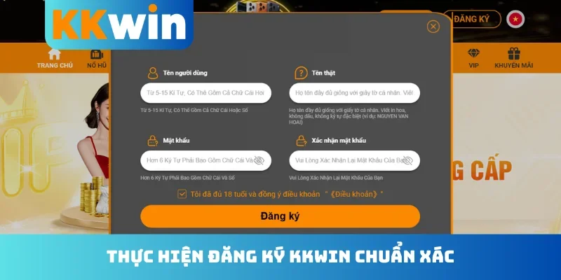 Thực hiện đăng ký KKwin chuẩn xác