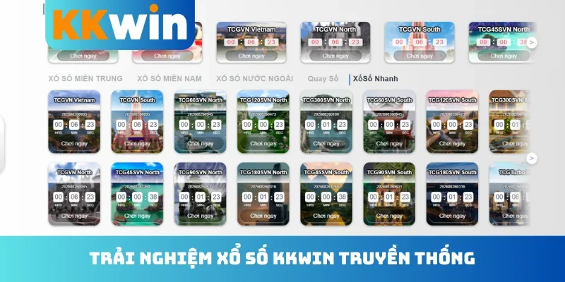 Trải nghiệm xổ số KKwin truyền thống
